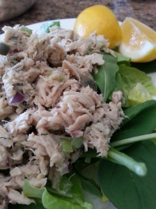 Refreshing tuna salad with my lemons from my tree.